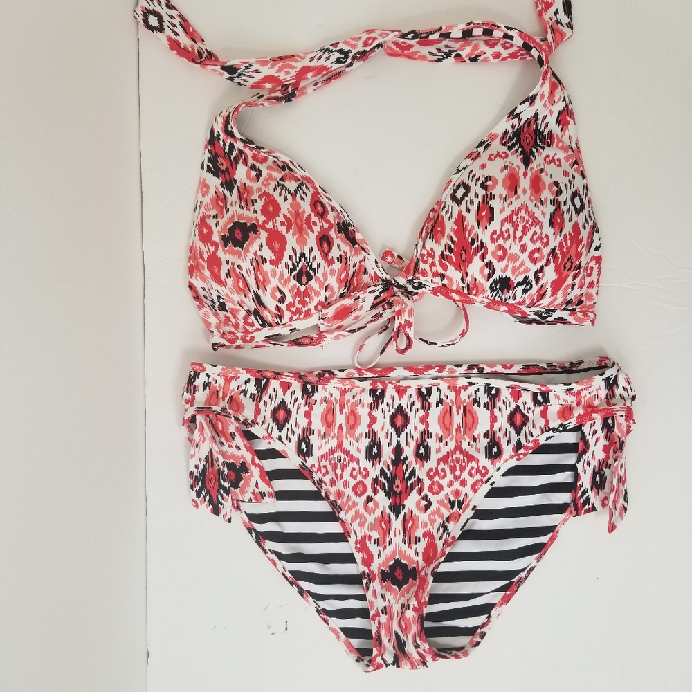 women S Reversible 2 piece suit halter tribal